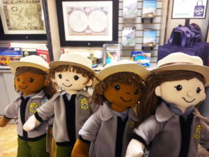 Park ranger plush toys are available at EN’s San Juan NHS park store, where sales and visitation have rebounded post-Hurricane Maria. Photo: NPS